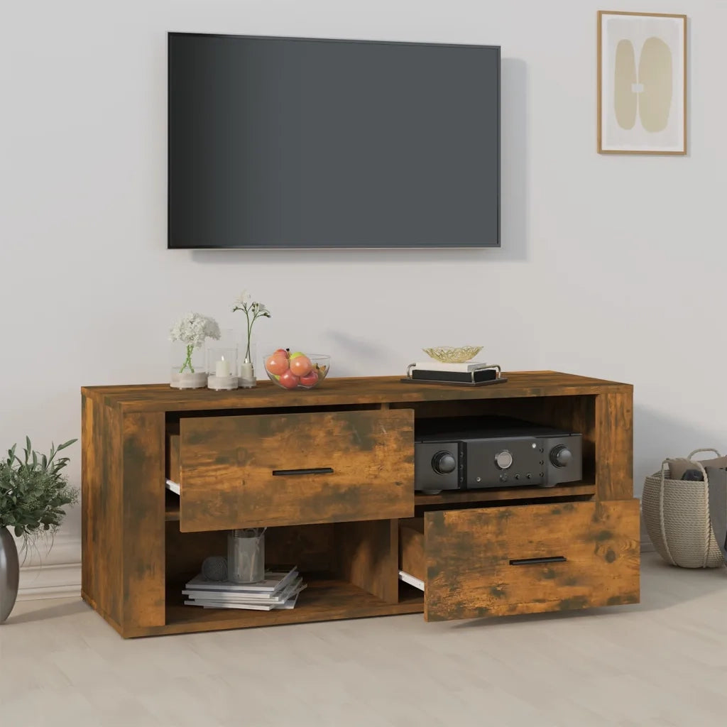 Mobile TV Rovere Fumo 100x35x40 cm in Legno Multistrato cod mxl 28085