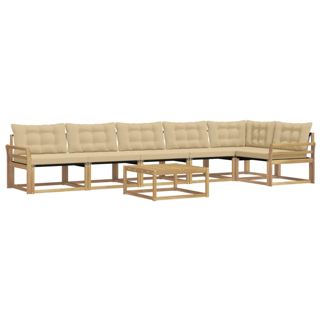 Set di divani da esterno 7 pcs Bianco e Beige 79 x 79 x 37 cm 3388759