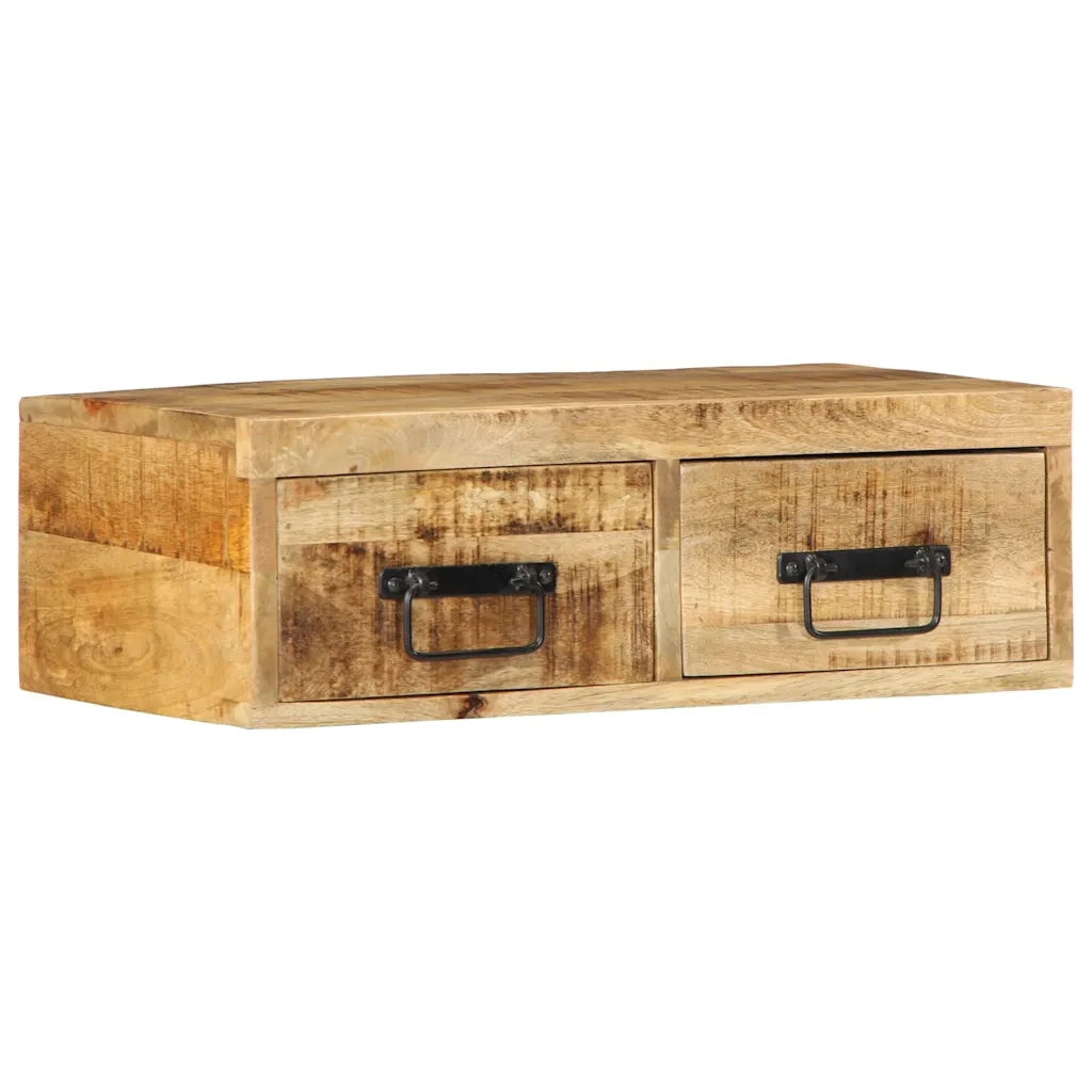 Mobile TV a Parete 60x30x19 cm Legno Grezzo Massello di Mango 4017458