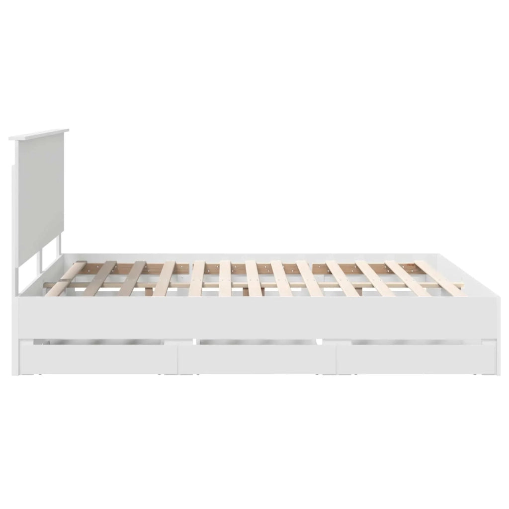 Struttura del letto-Giroletto-Rete del Letto Bianco 160 x 200 cm Legno Ingegnerizzato 103406
