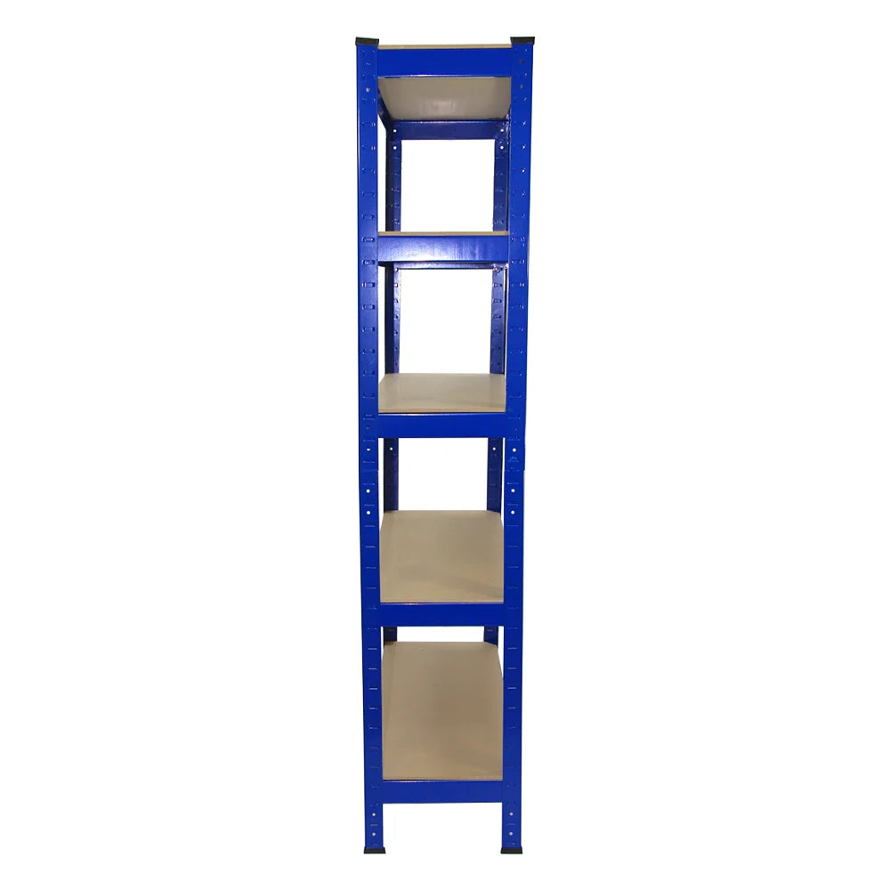 4 Scaffali in Acciaio Senza Bulloni T-Rax Blu Larghi 75cm per Magazzino e Box