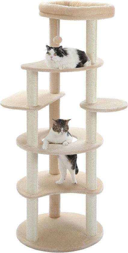 Scalino per gatti - 154cm alto - Scalino per gatti grandi - Beige