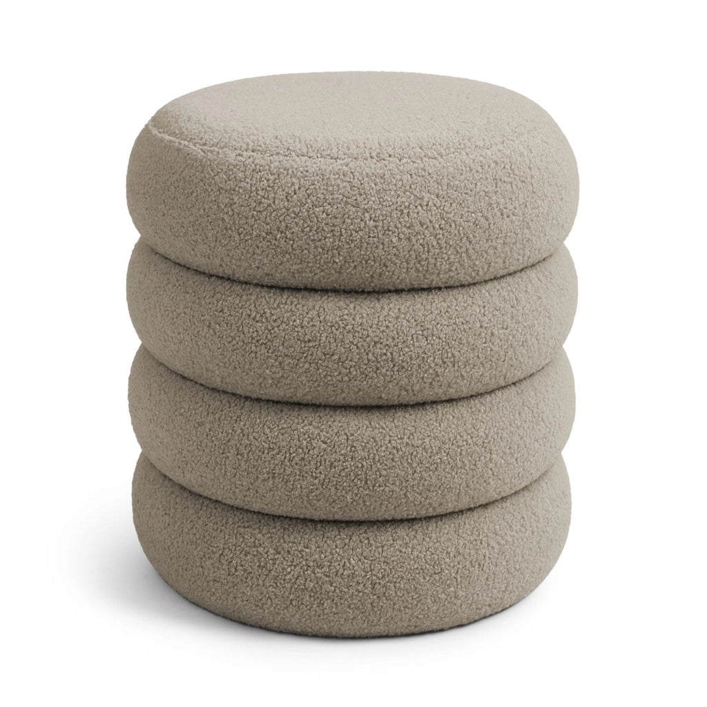 Pouf contenitore cilindrico in tessuto teddy 42 cm SNUGGO Moka