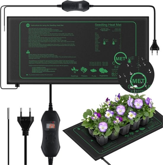Matrice di riscaldamento per piante - Con termostato - 25 x 52 cm - 50W - Imprigionato dall'acqua - Matrice di crescita - Matrice di riscaldamento per piante - Matrice di riscaldamento per la coltivazione di piante - Propagatore