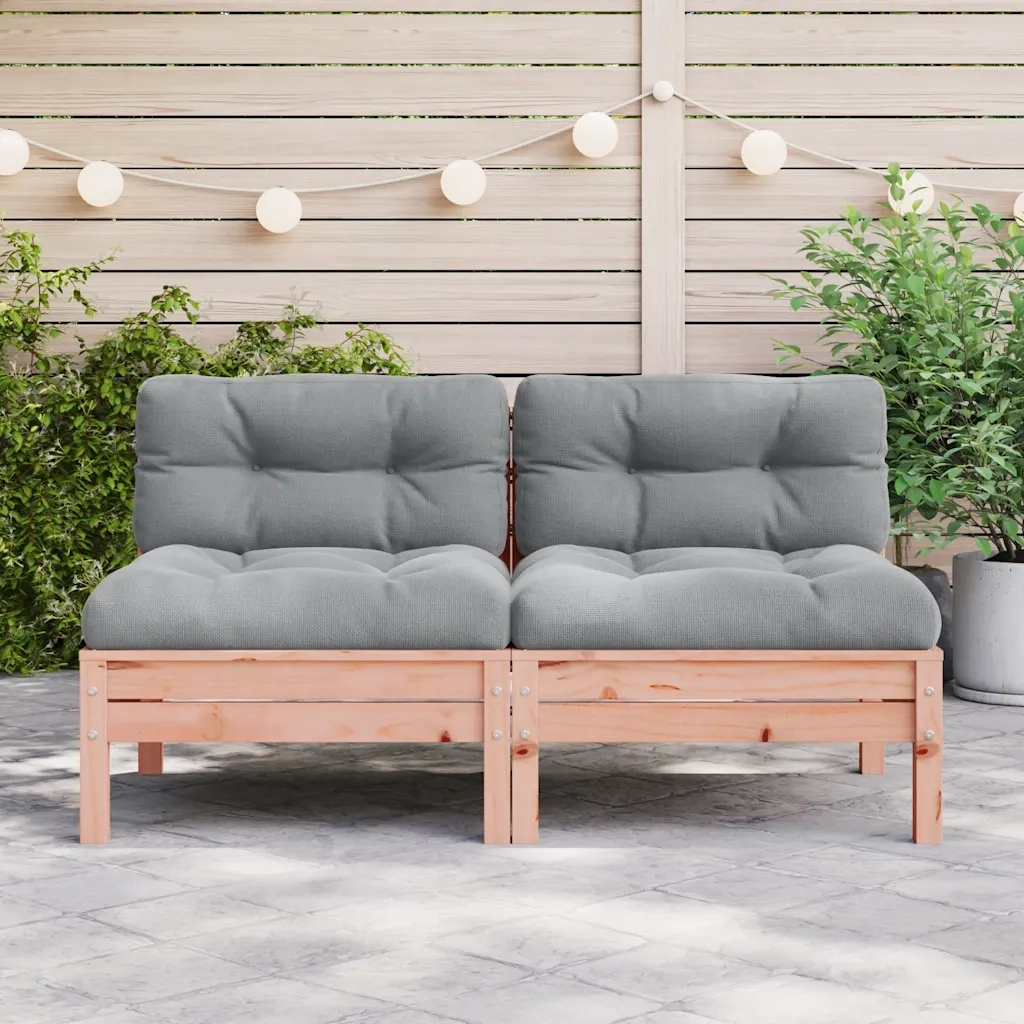 Divani Giardino Senza Braccioli con Cuscini 2 pz Legno Douglas 838163