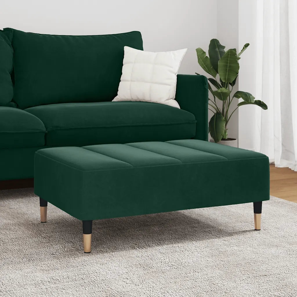Poggiapiedi Verde Scuro 77x55x31 cm in Velluto