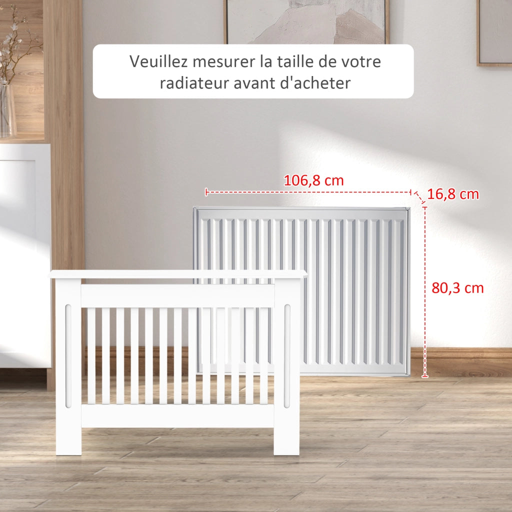 Copriradiatori Armadio ¨C zephmum ¨C Bianco 112x19x81 cm