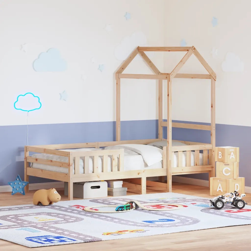 Giroletto con Tetto 100x200 cm in Legno Massello di Pino 3282156