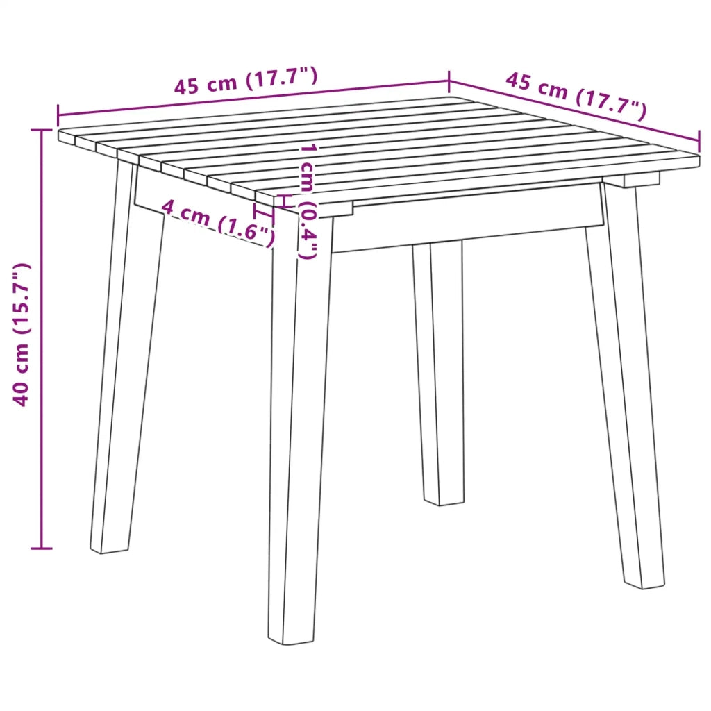 Tavolo laterale Marrone Legno di Acacia Massello 367817