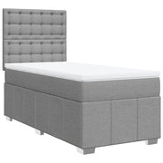 Letto singolo | Letto per adulti | Giroletto a Molle con Materasso Grigio Chiaro 90x190 cm Tessuto