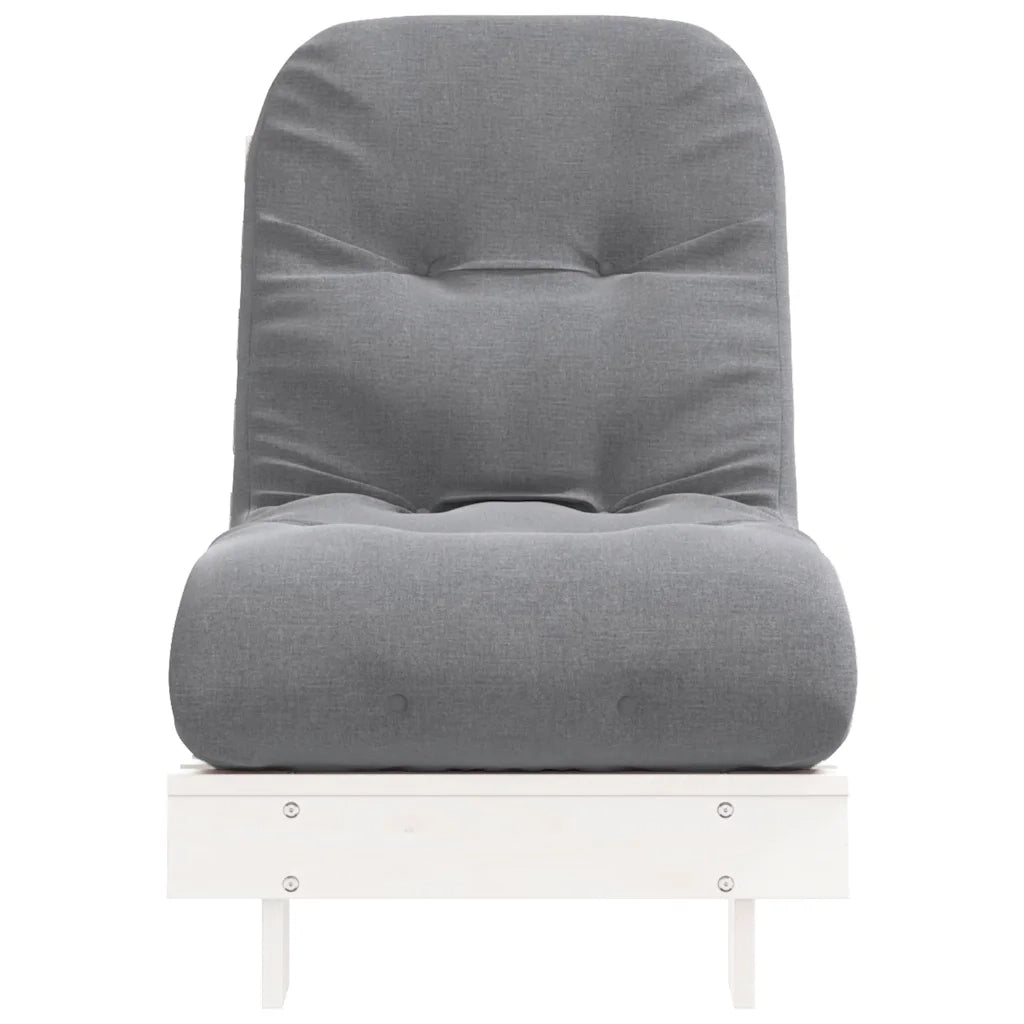 vidaXL Divano Letto Futon con Materasso Bianco 60x206x11cm Legno Pino