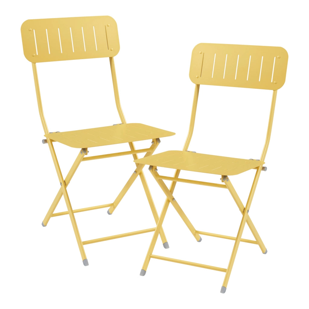 Set Sande di 2 Sedie Pieghevoli - Giallo [en.casa]