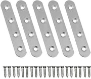 Fermo Solido in Acciaio Inossidabile - Fermo Liscio - Piastre di Collegamento - Piastre di Riparazione - Piastre di Connettività - Facile da Installare 80x17x2mm - Fermo Angolare
