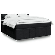 Giroletto a Molle con Materasso Nero 180x200 cm in Tessuto
