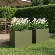 Vaso da giardino 2 pz Verde Oliva 60 x 30 x 40 cm 8005561