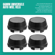 Capsule di ruote universali 66mm - 4 pezzi - Nero - Facili da installare - Adatti per auto/truck - Semi di ruota