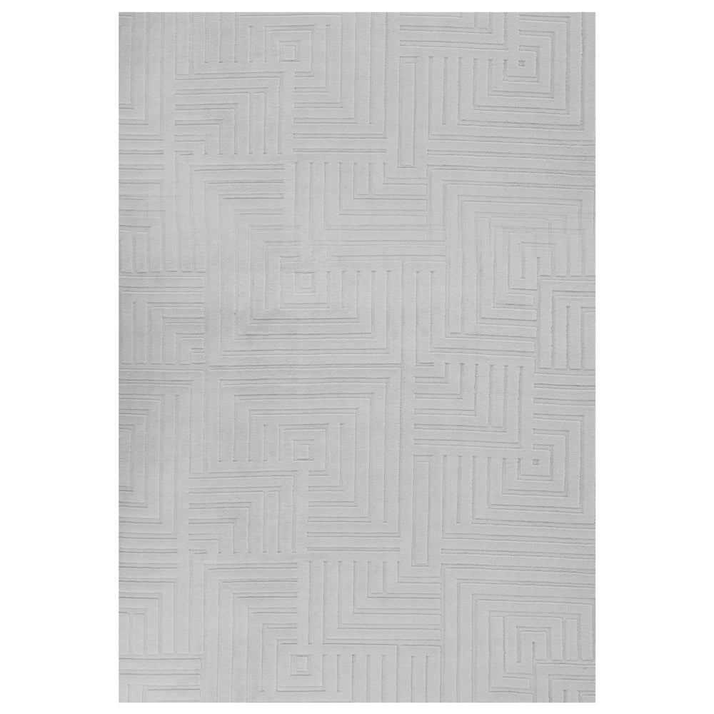 Tappeto da salotto rettangolare in jacquard, 160 x 230 cm, a pelo corto grigio Stile Moderno