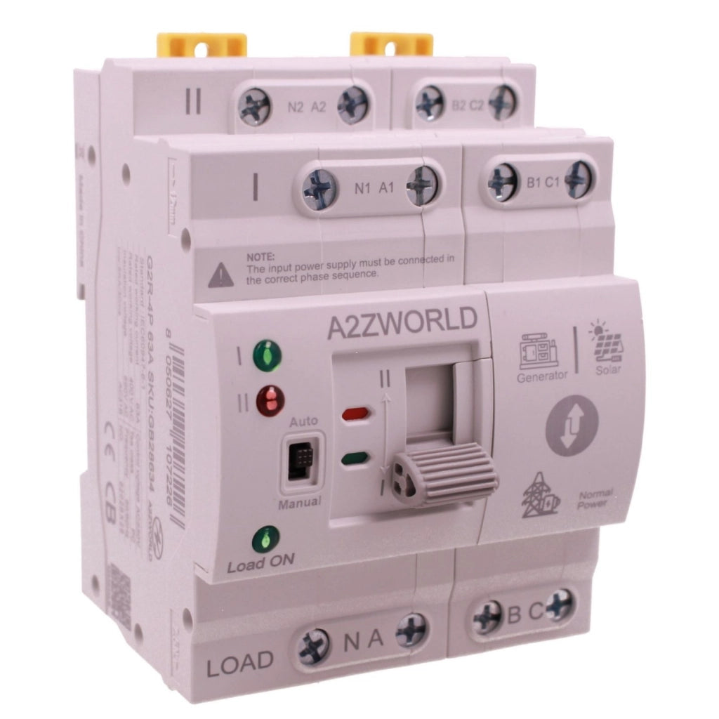 ATS Commutatore di Trasferimento Automatico Doppio Alimentazione 63A AC 230V Per Fotovoltaico, Disponibili 2P 4P (4P)