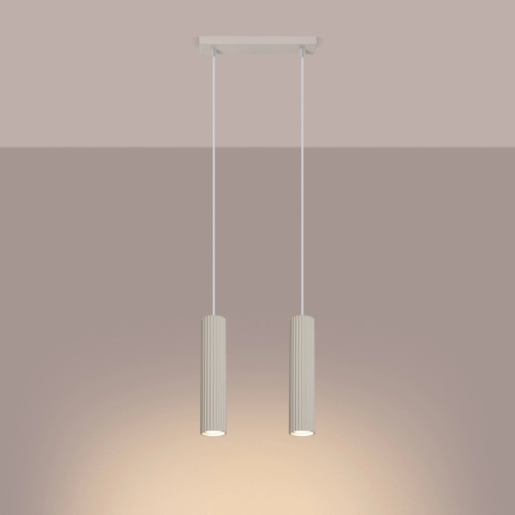 Lampada a sospensione beige GRAVIO 2 luci GU10 Pure Lume