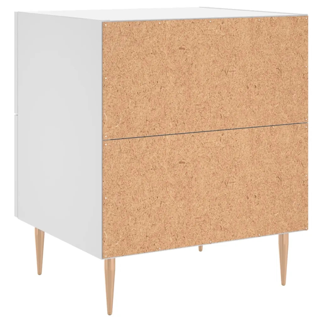 Comodino | Armadio da Notte | Mobiletto da notte Bianco 40x35x47,5 cm in Legno Multistrato