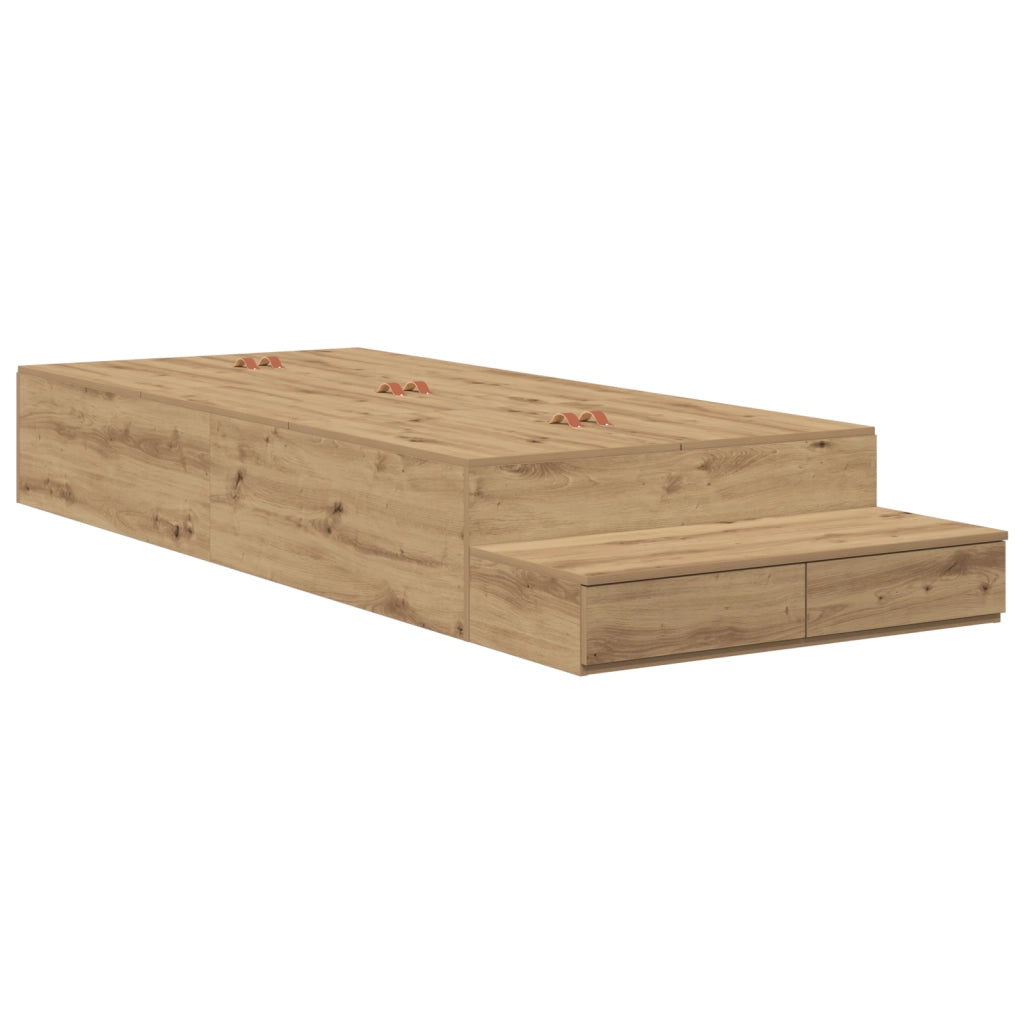 Struttura Letto con Contenitore in Rovere 100x200 cm