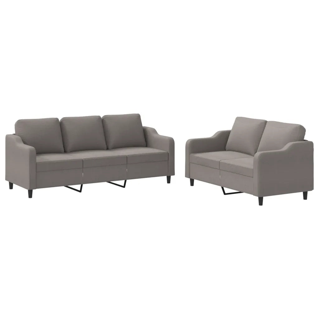 Set di Divani 2 pz con Cuscini Tortora in Tessutocod mxl 82315