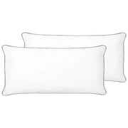 Set di 2 guanciali in cotone di Japara bianco imbottitura in microfibra di cotone 40 x 80 cm alto profilo design tradizionale