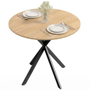 Tavolo da pranzo rotondo ¨C Minimal ¨C Bianco effetto rovere, metallo, 80 cm