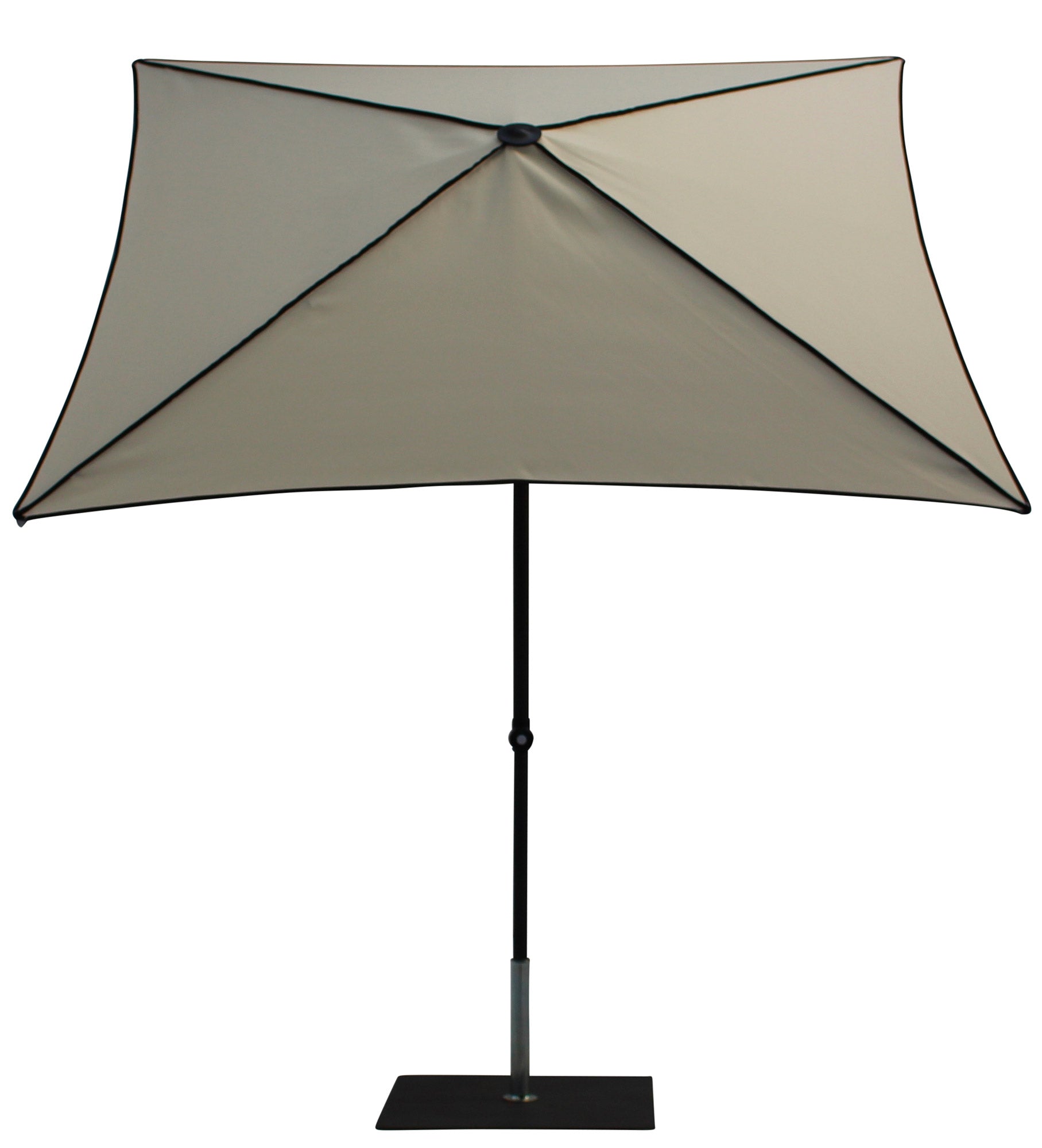 Ombrellone da Giardino 2x2 m Palo Ø38 mm in Alluminio Tessuto Dralon Acrilico Border Ecru