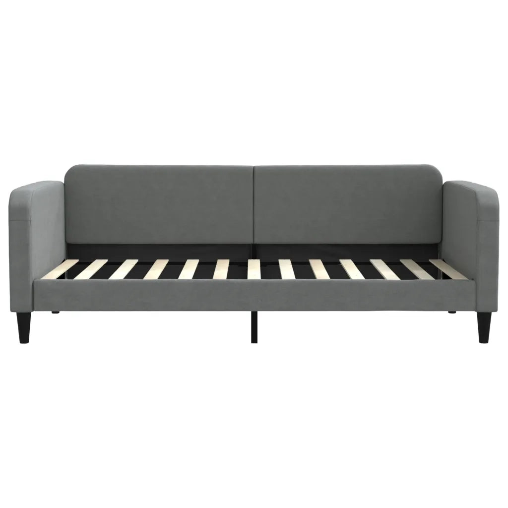 Divano Letto con Letto Estraibile Grigio Scuro 90x200cm Tessuto