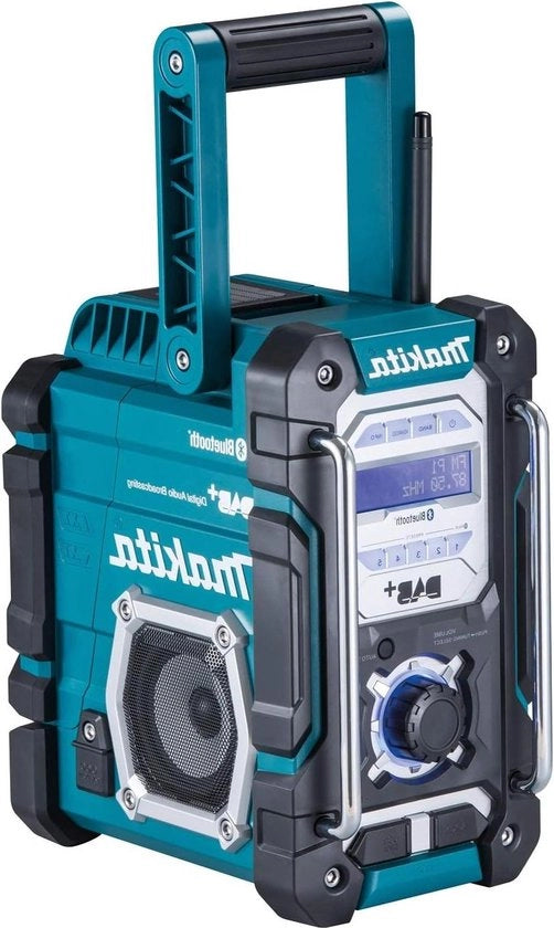 Radio Portatile 72V - 18V con DAB+ e Bluetooth Senza Batteria e Caricatore - Blu Verde - Radio Portatile