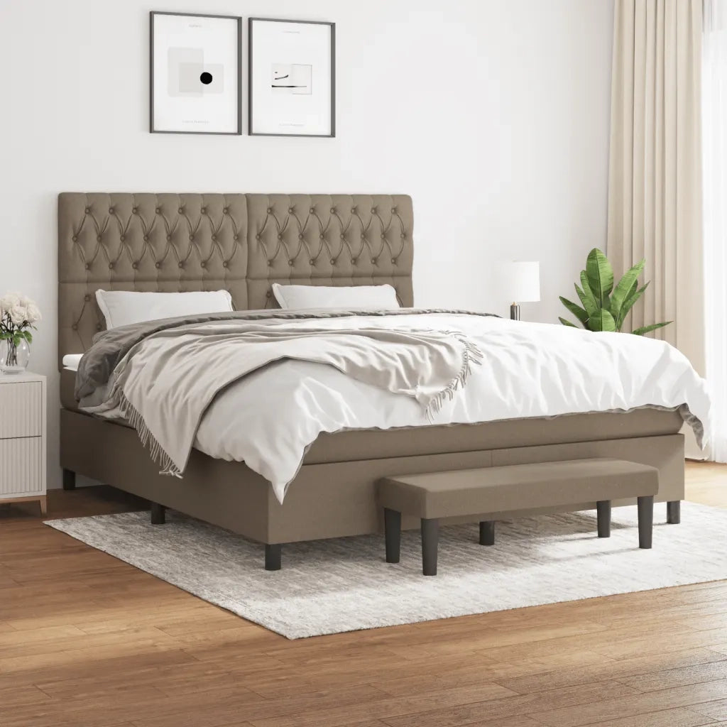 Giroletto a Molle con Materasso Tortora 180x200 cm in Tessuto