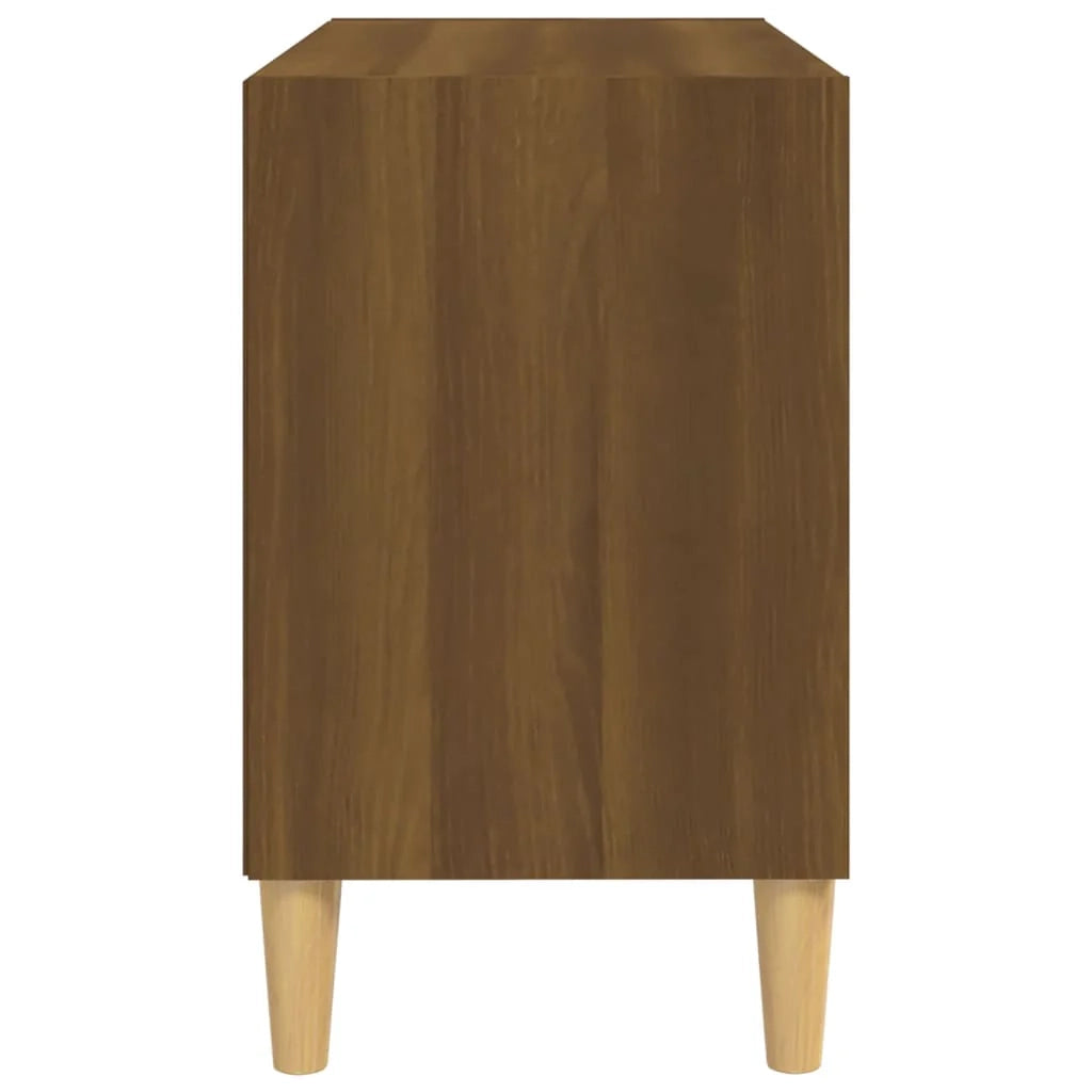 Mobile TV multimediale scaffale TV credenza mobile TV per sala da pranzo soggiorno camera da letto con gambe in legno massello di rovere 69,5 x 30 x 50 cm marrone 02_0026851