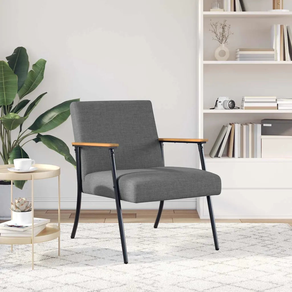 Poltrona-Divano Sedia-Poltroncina Grigio scuro Tessuto 978111