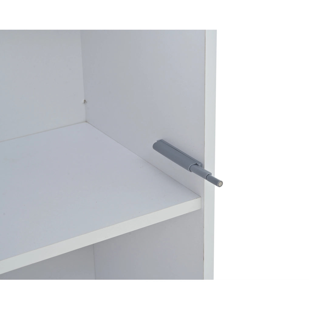 Set parete TV con LED e finitura lucida in truciolare bianco