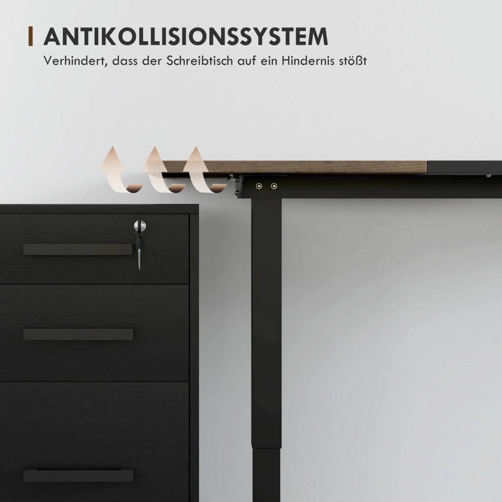 Scrivania regolabile in altezza elettrica 140x70 cm ¨C zephmum ¨C Nero, con 4 memorie e protezione anti-collisione