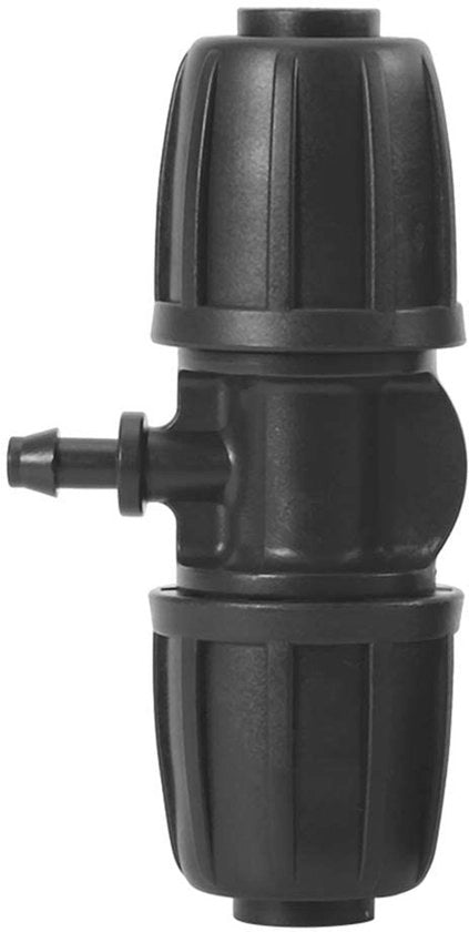 Connettore a T 10 pezzi - 16mm/4-7 Slangconnector - POM - Fissaggio Esterno - Irrigazione - Duraturo e Resistente al Tempo - Connettore per Giardino