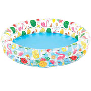 Trade Shop - Piscina Gonfiabile Frutti Estivi Multicolore 2 Anelli Rotonda 122 X 25 Cm 59421 -