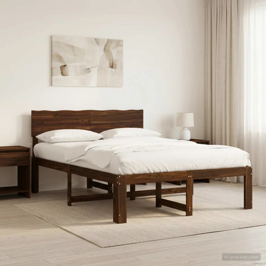 Letto matrimoniale con testiera ROSTOCK Marrone Scuro 903359