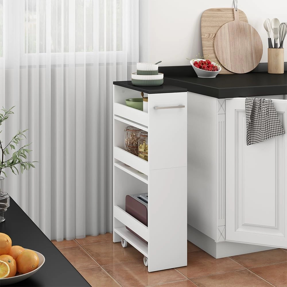 Contenitore a rotelle Rivo, Bianco/antracite, 20 x 84.4 cm