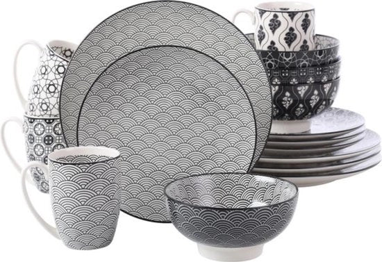 Set da Cenere in Ceramica - 16 pezzi - Per 4 Persone - Set di Cenere