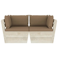 Divano da Giardino a 2 Posti su Pallet con Cuscini Legno Abete cod mxl 43543