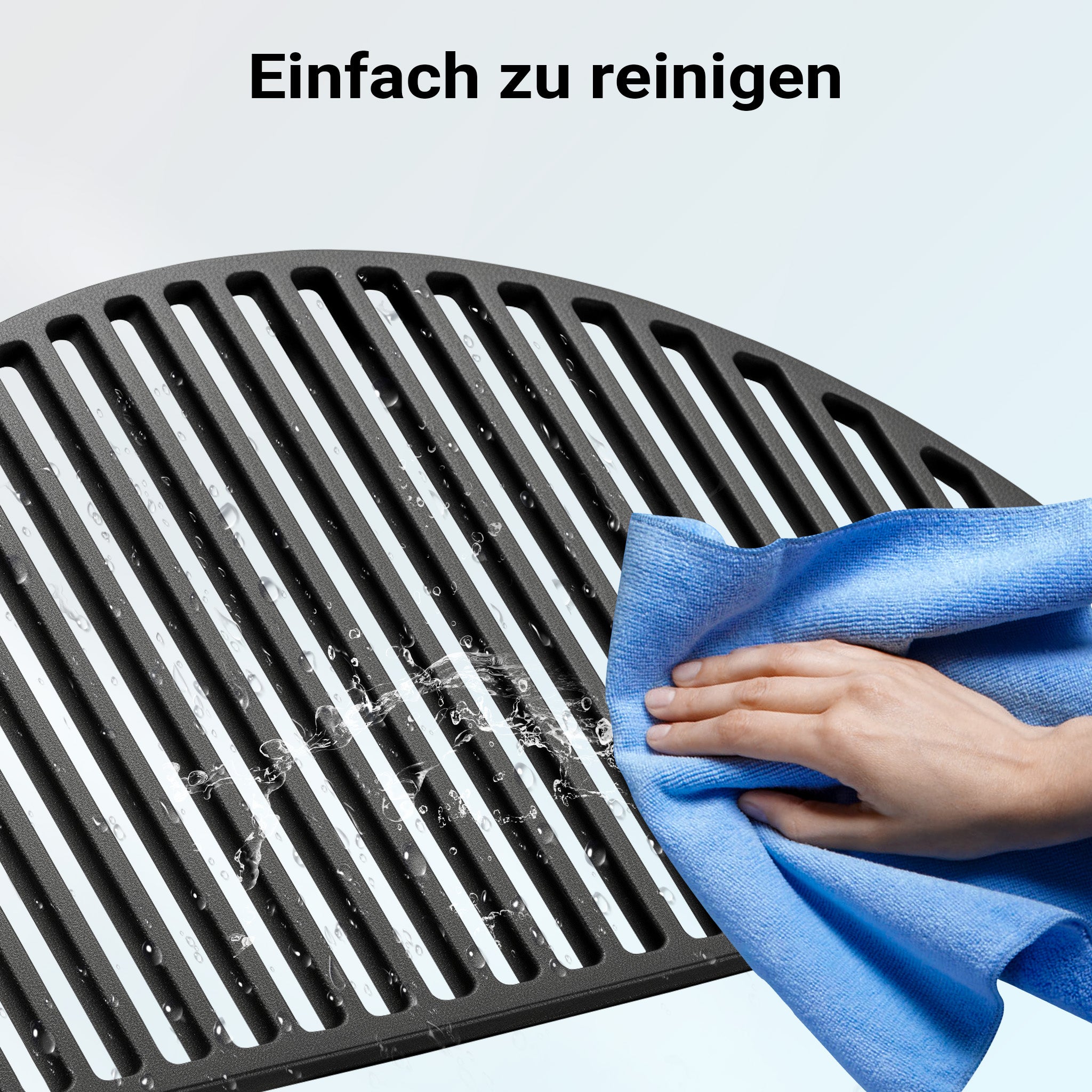 Griglia in ghisa, forma a mezza luna, 49,8 x 24,3 x 0,9 cm, per barbecue, bistecchiera, ideale per grigliare carne, pesce, verdure