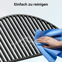 Griglia in ghisa, forma a mezza luna, 49,8 x 24,3 x 0,9 cm, per barbecue, bistecchiera, ideale per grigliare carne, pesce, verdure