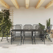 Set da Pranzo da Giardino 9pz Antracite in Rete Metallica