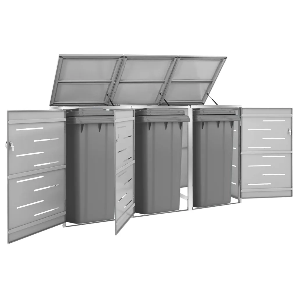 Copribidone per Spazzatura Singolo 69x77,5x112,5cm Acciaio Inox 149560