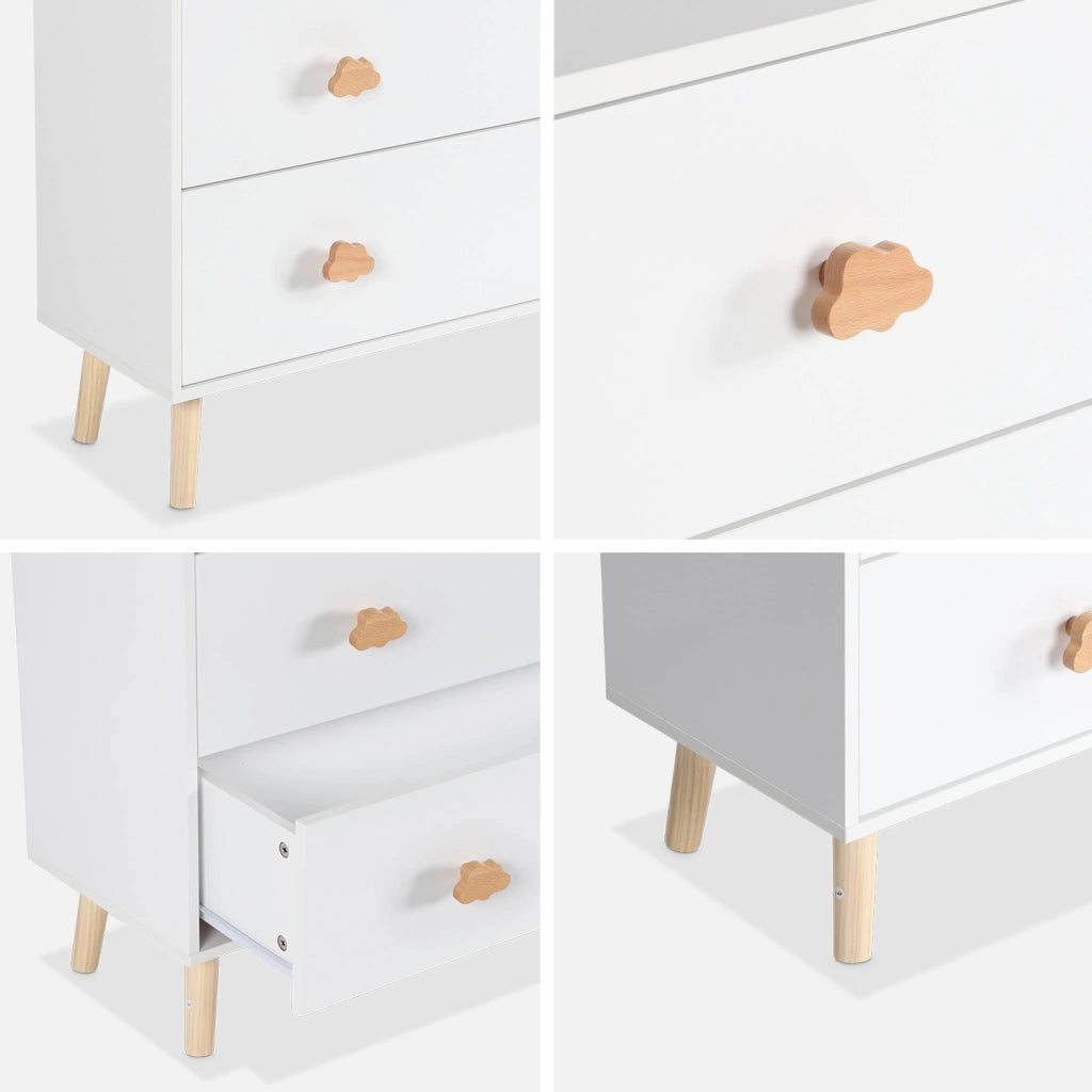 Cassettone per bambini, 3 cassetti, bianco