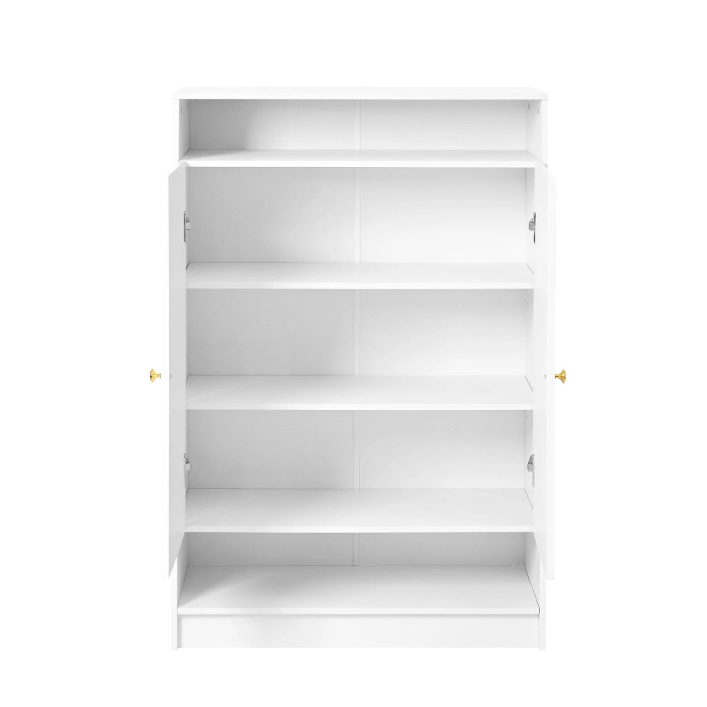 Scarpiera con 2 ante e ripiani regolabili - per ingresso - 73x34x109 cm - bianco