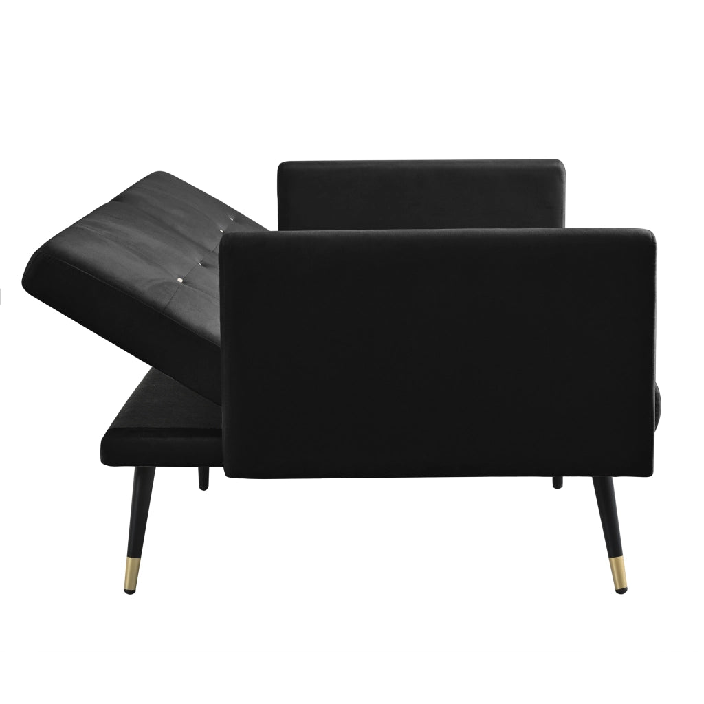 Divano Letto Pieghevole 2 in 1 ¨C Xylo ¨C Nero, Schienale Regolabile