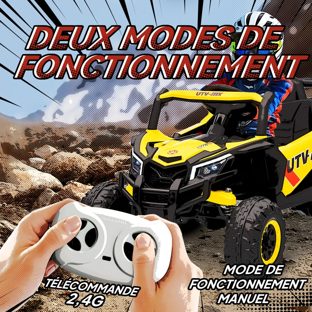 Veicolo elettrico bambini UTV ¨C zephmum ¨C 96x61x56 cm, giallo